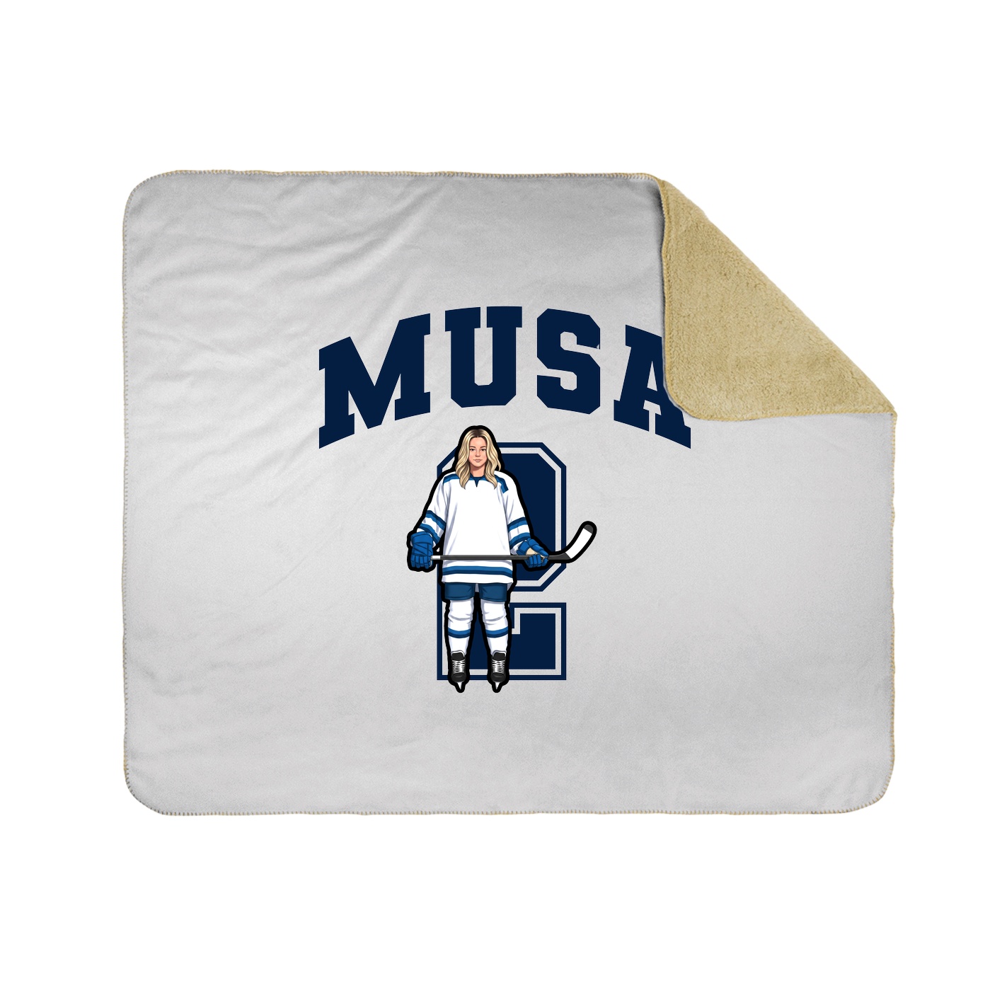 Throw Blanket — Number in White