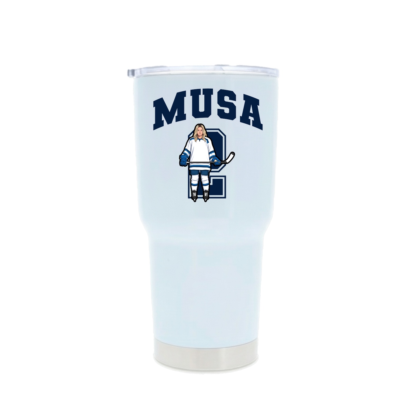 30oz Stainless Steel Tumbler — Number in White