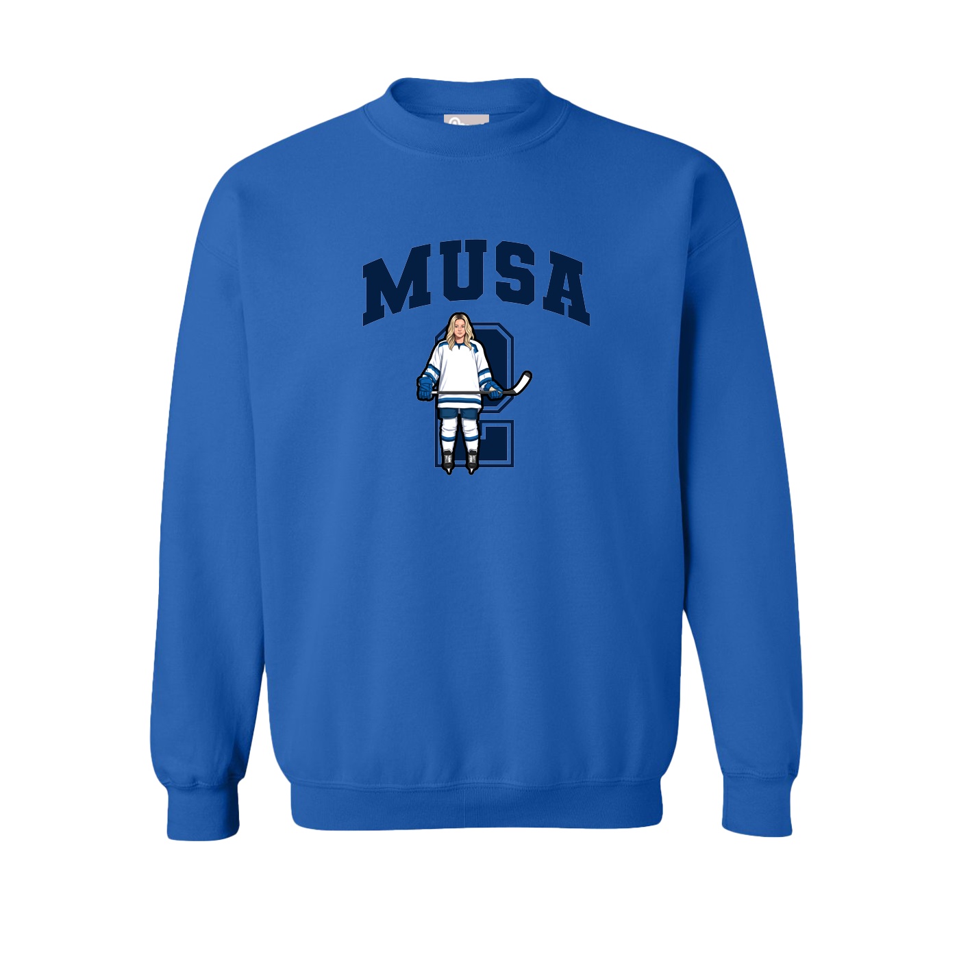 Fleece Crew — Number in Royal