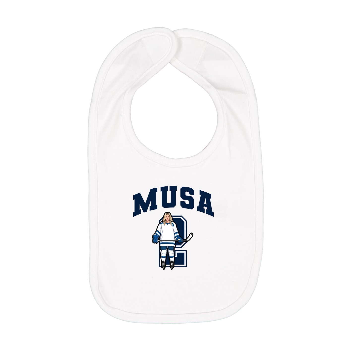 Infant Bib — Number in White