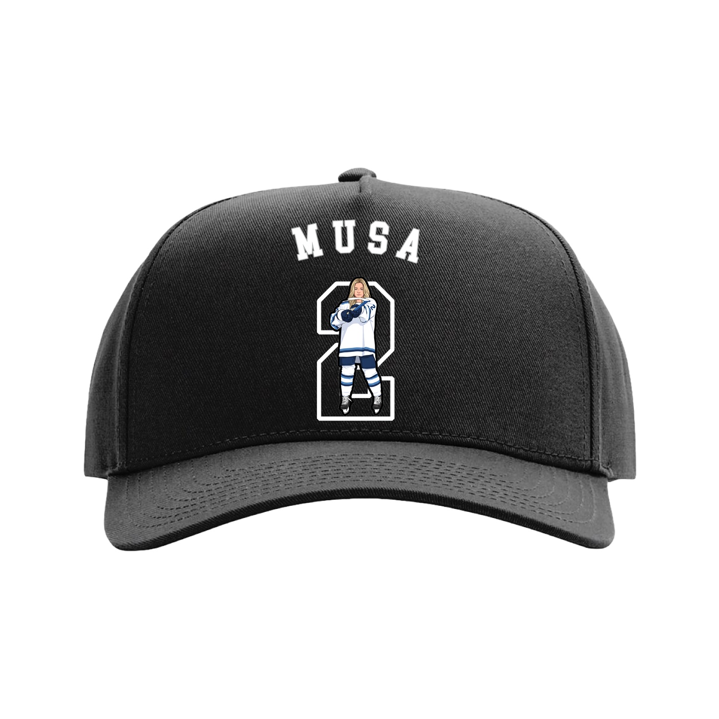 Full Fabric Five-Panel Champ Cap — Shirsey Arch in Black
