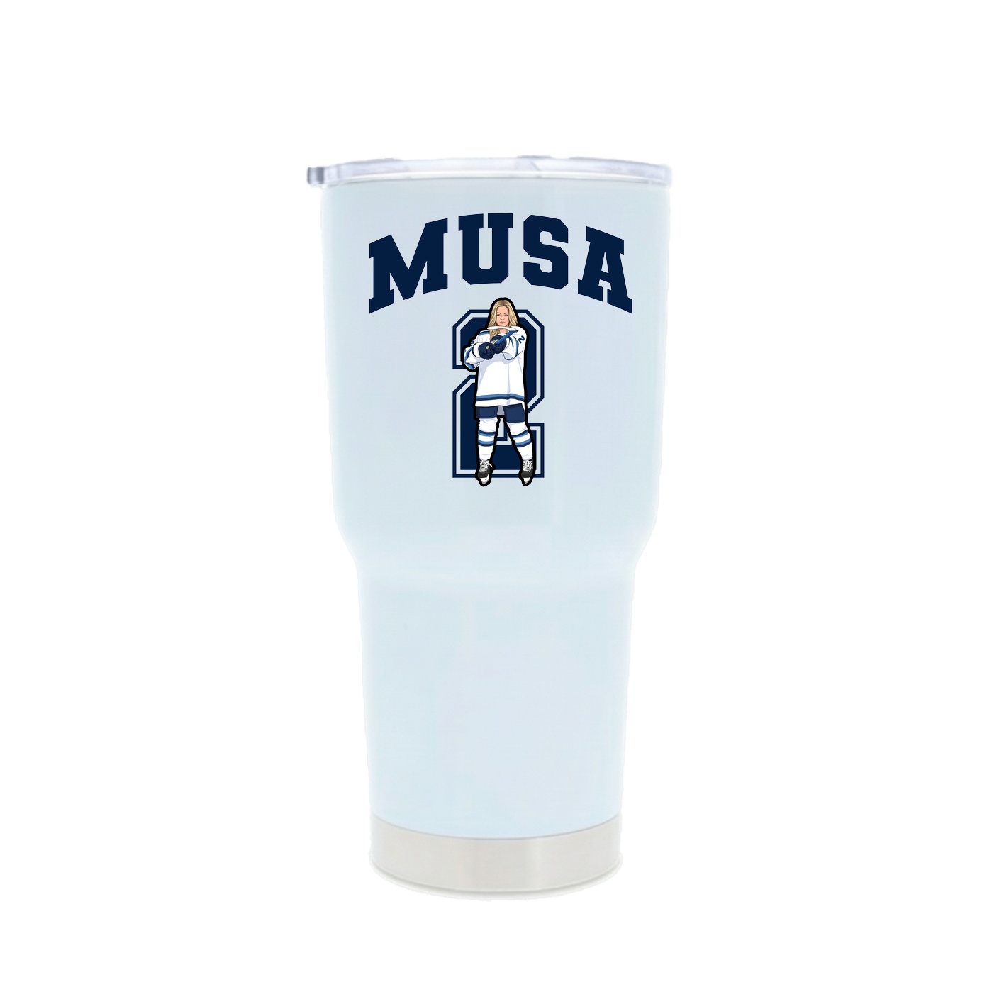 30oz Stainless Steel Tumbler — Number in White