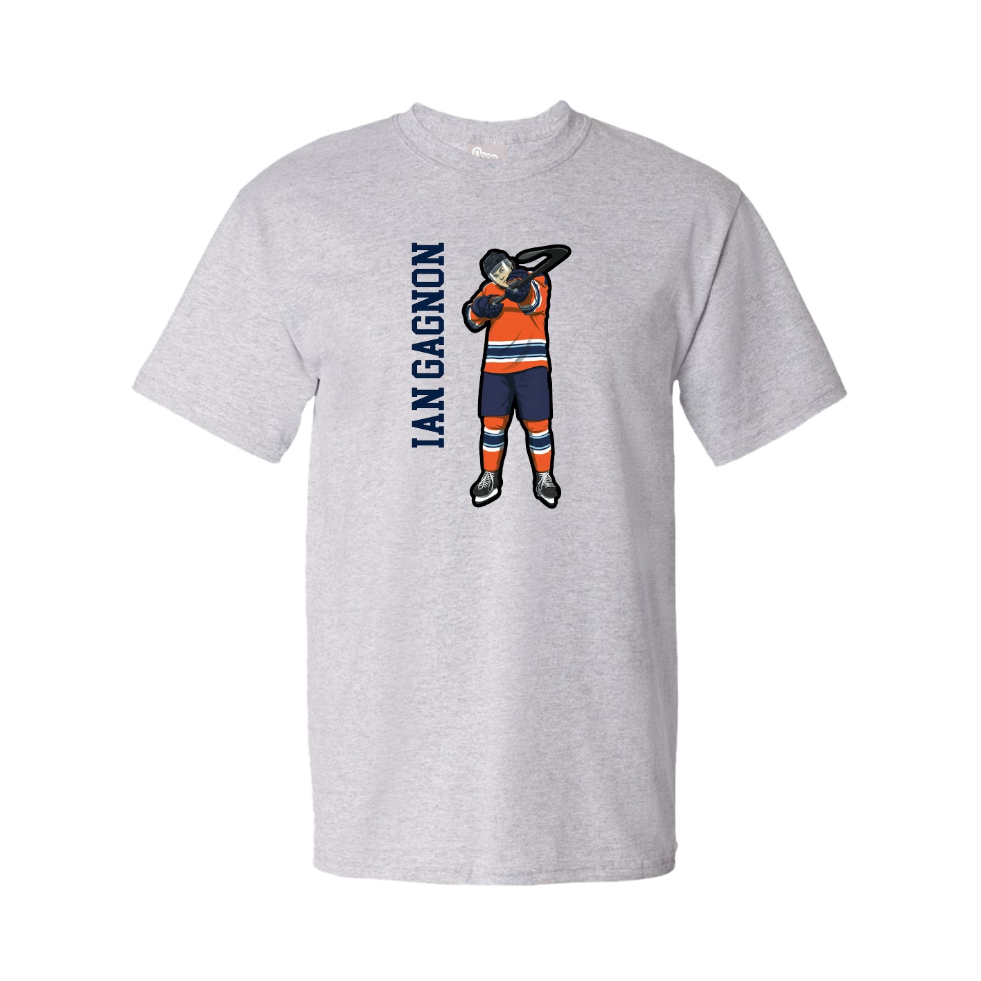 Youth Tee — Name Vertical in Grey