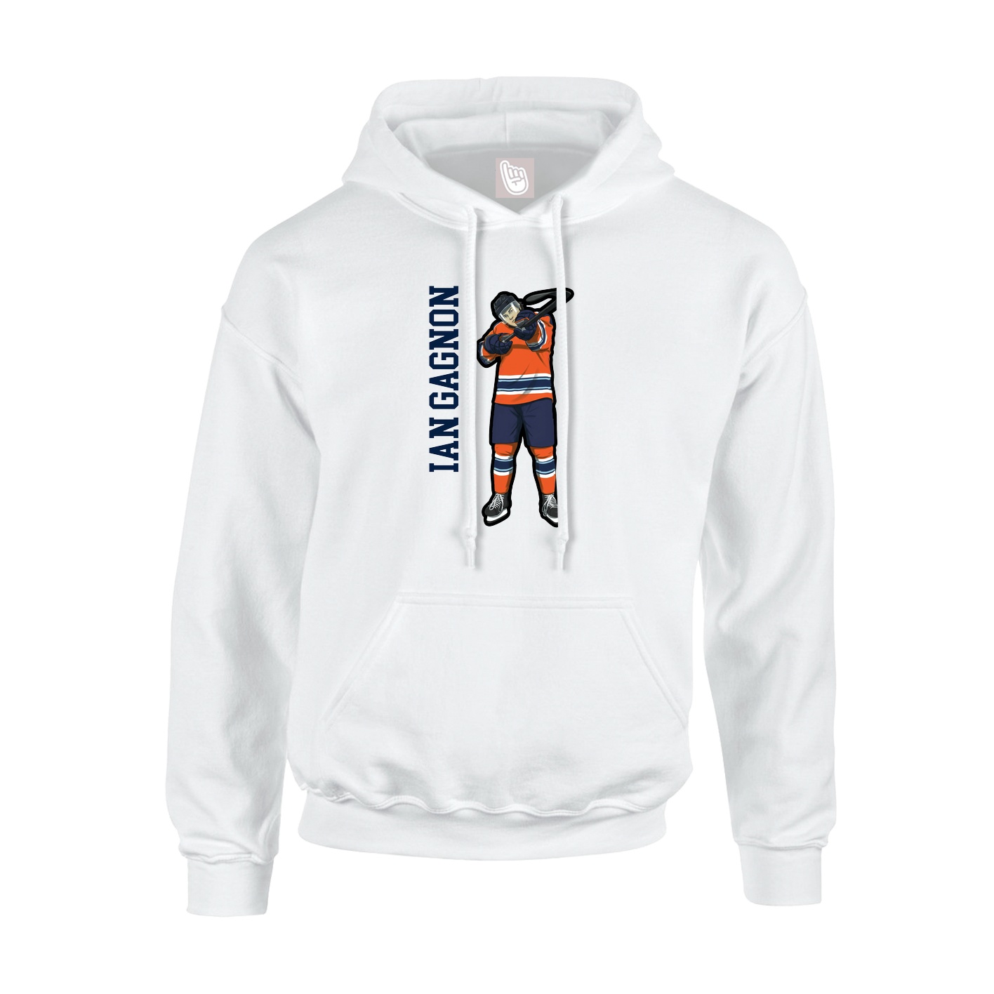 Hoodie — Name Vertical in White