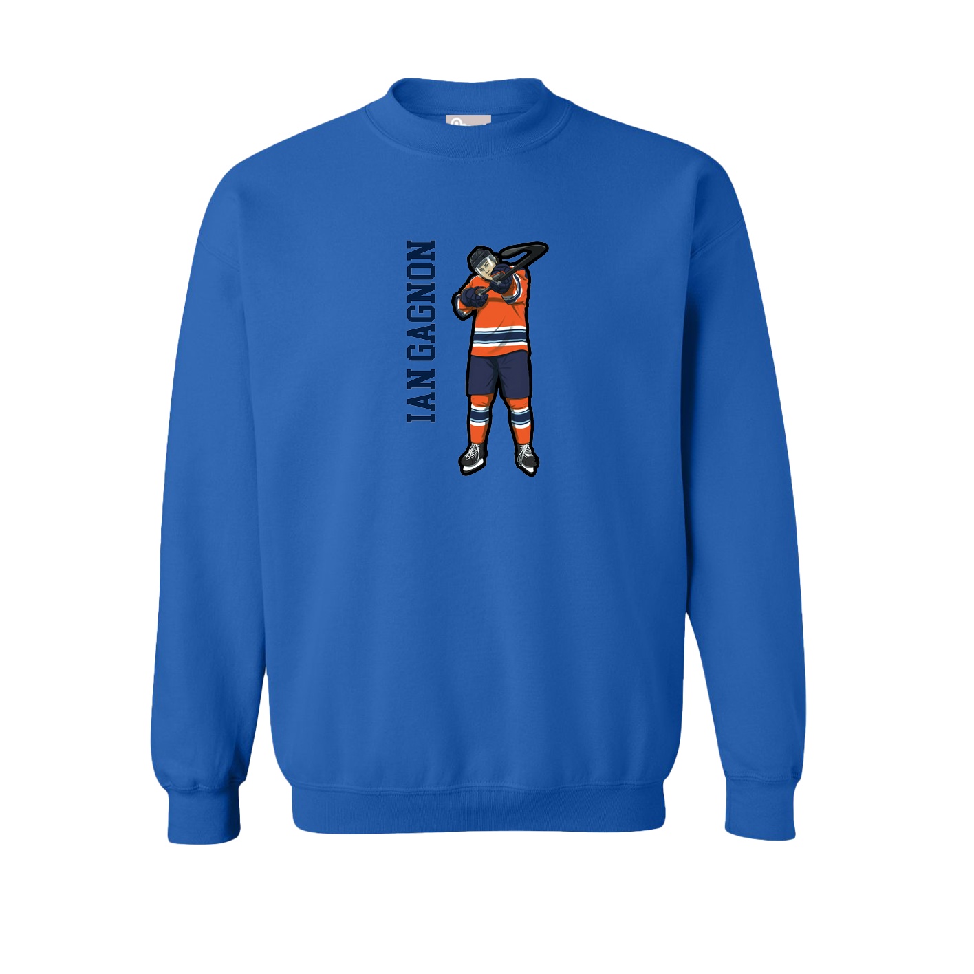 Fleece Crew — Name Vertical in Royal