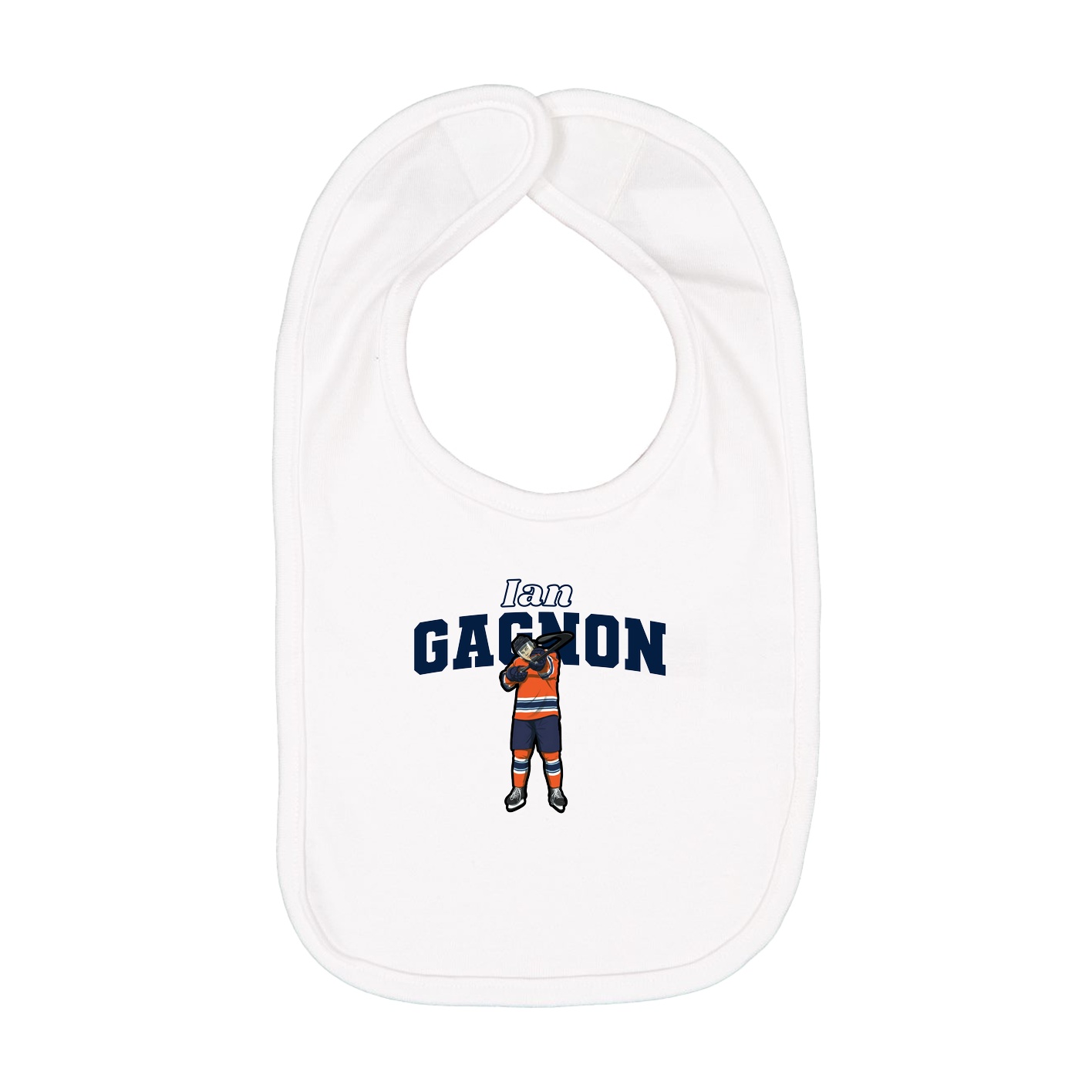 Infant Bib — Name Arch in White