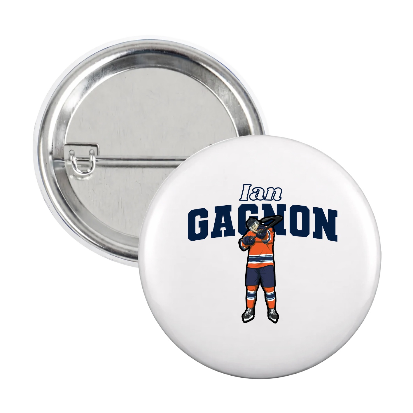 Game Day Button — Name Arch in White