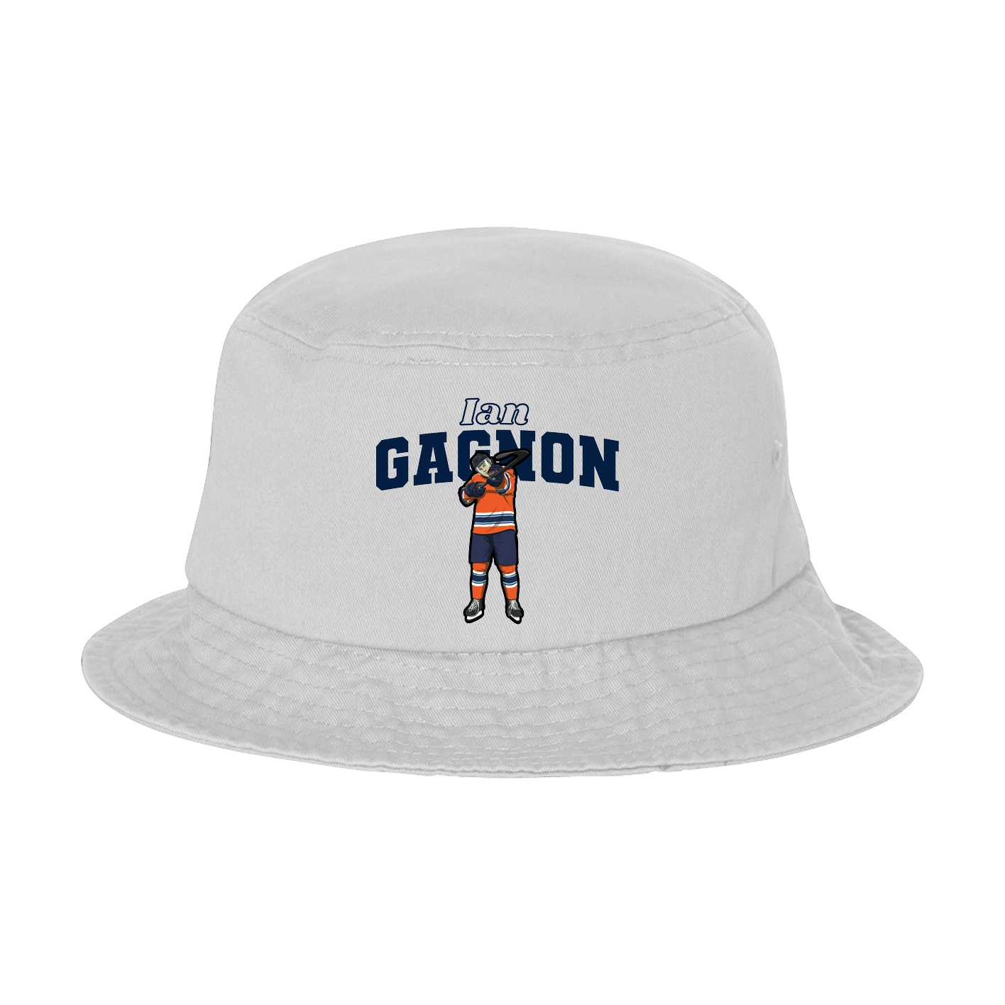 Bucket Cap — Name Arch in White