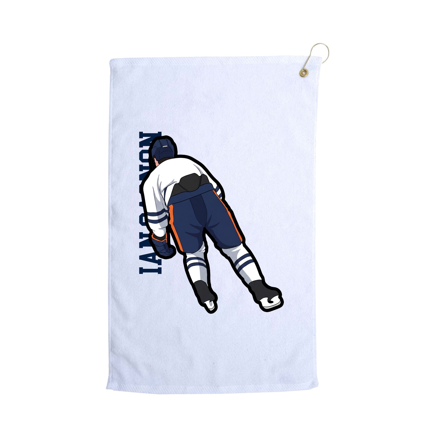 Golf Towel — Name Vertical in White