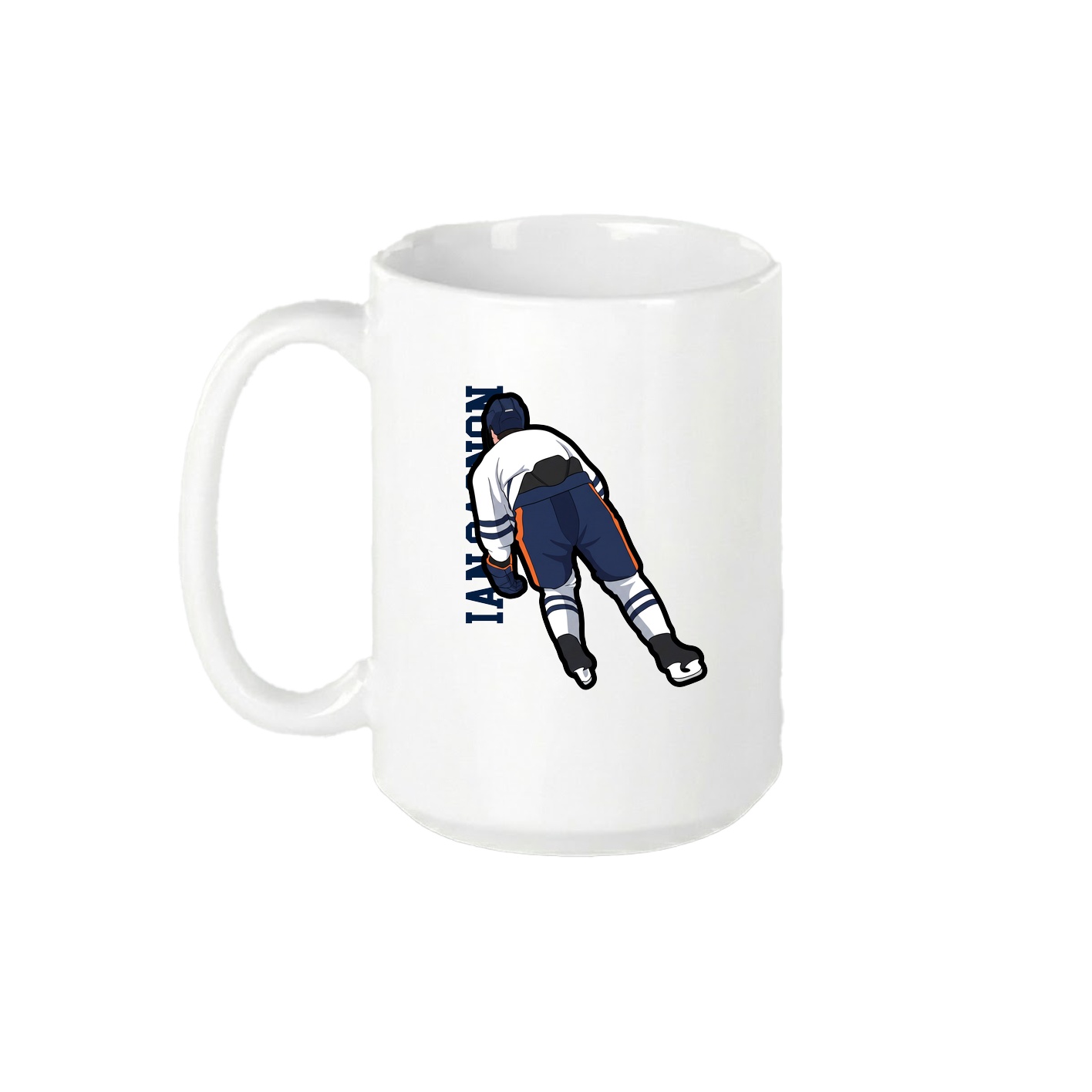 15oz Coffee Mug — Name Vertical in White