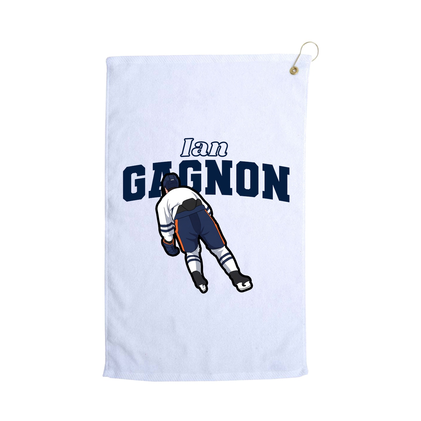 Golf Towel — Name Arch in White