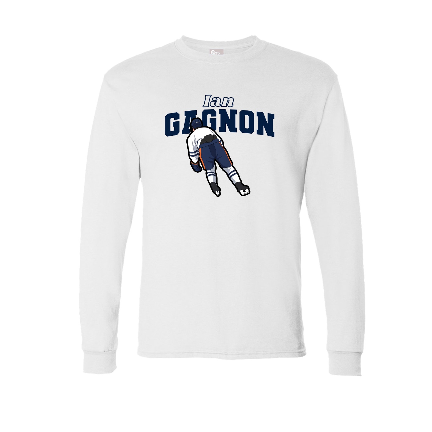 Long Sleeve Tee — Name Arch in White
