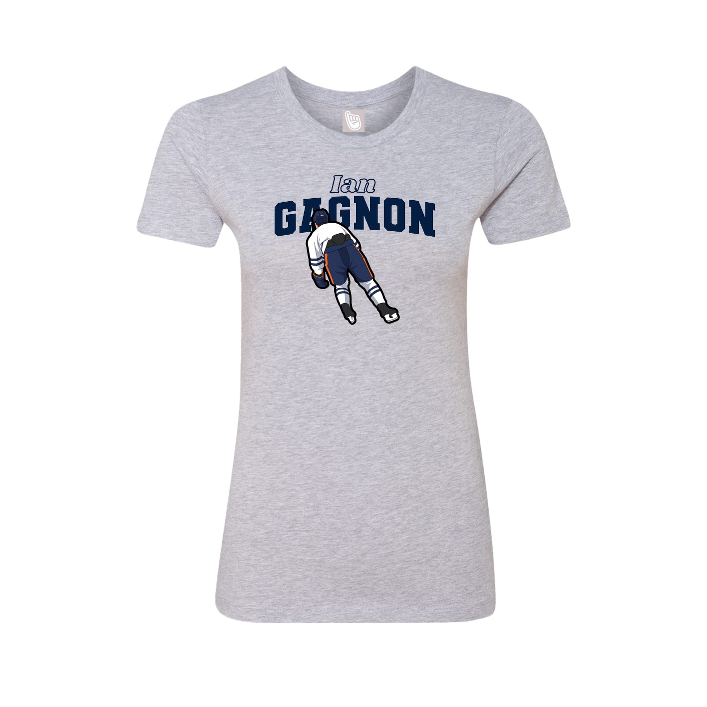 Fitted Women's Tee — Name Arch in Grey