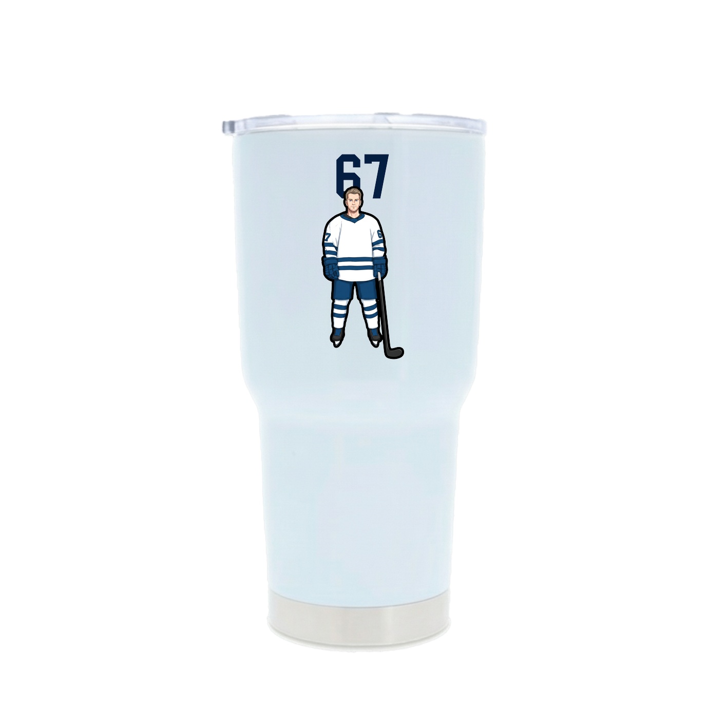 30oz Stainless Steel Tumbler — Number Top in White