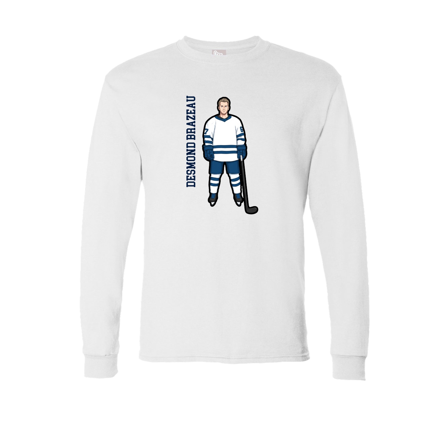 Long Sleeve Tee — Name Vertical in White