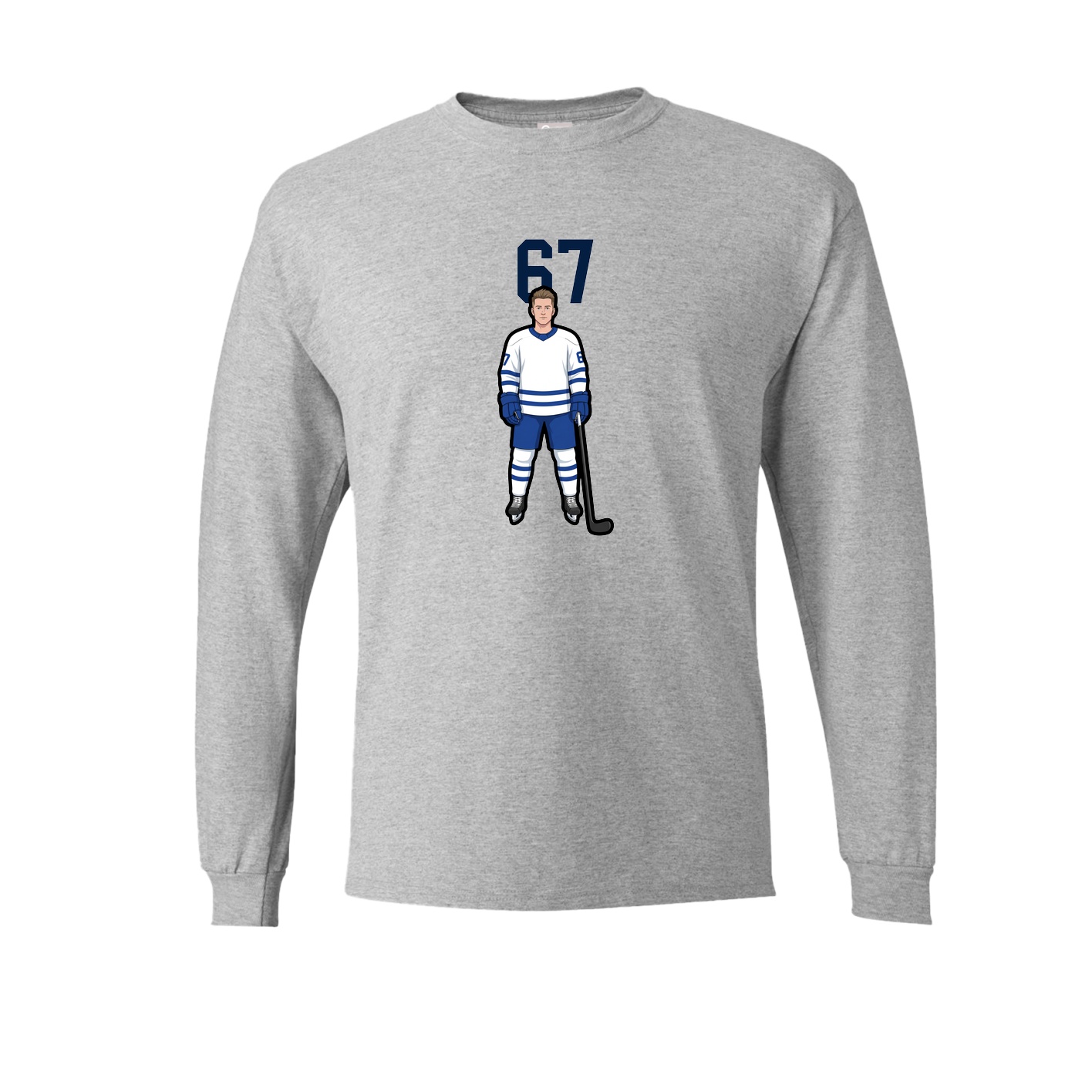 Long Sleeve Tee — Number Top in Grey