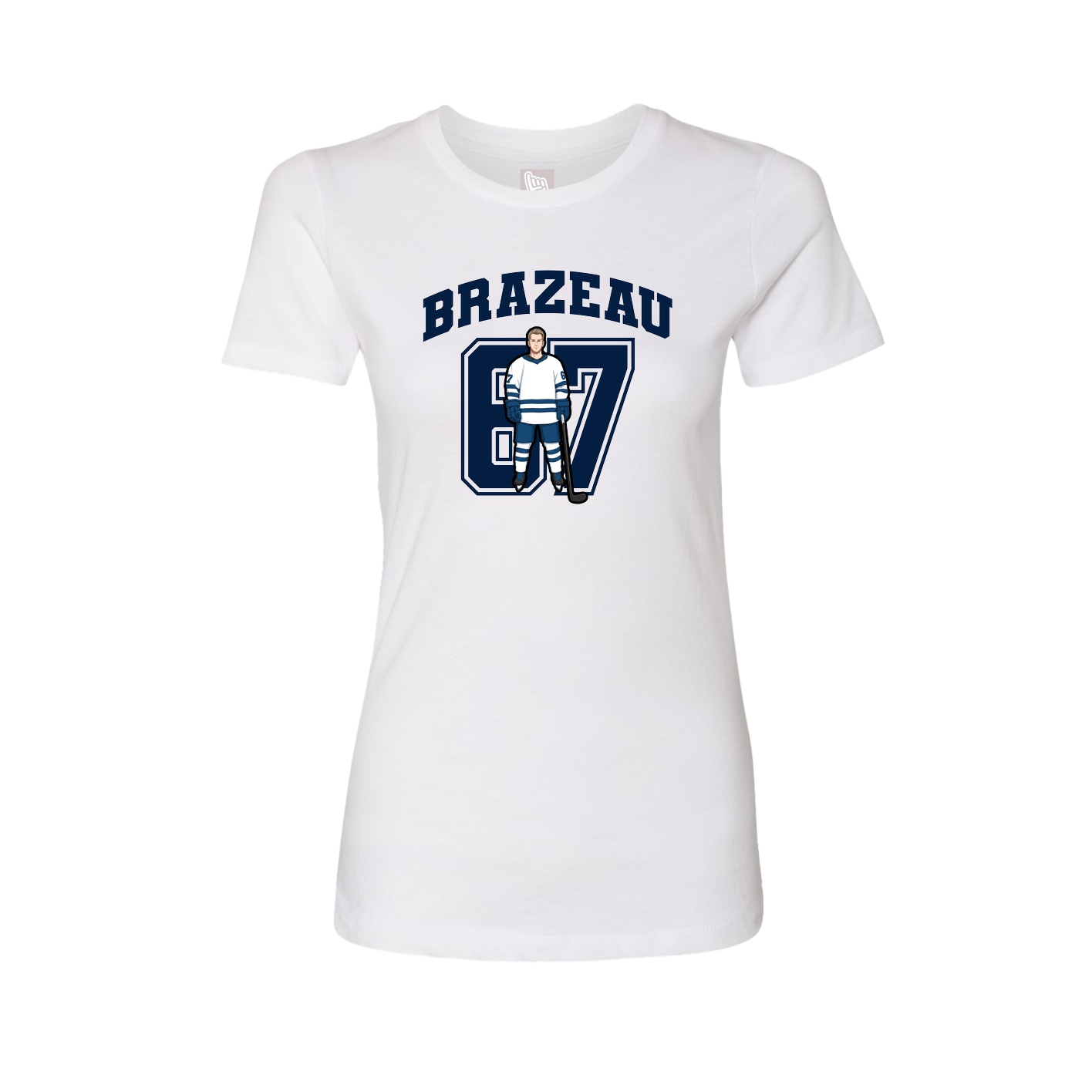 Fitted Women's Tee — Number in White