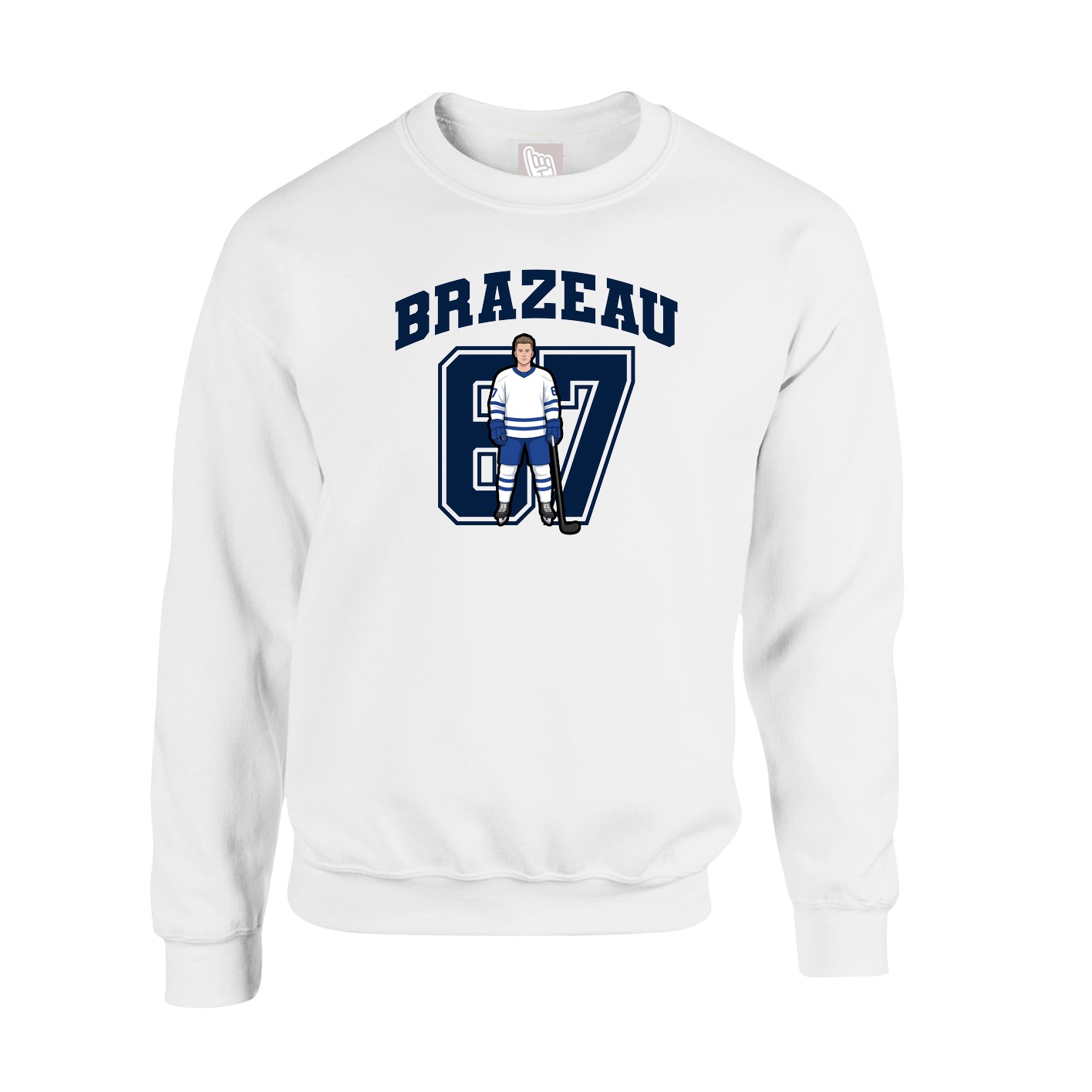 Fleece Crew — Number in White