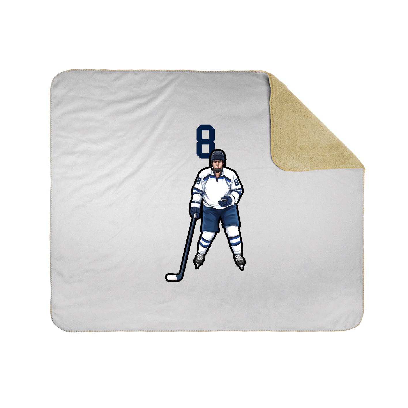 Throw Blanket — Number Top in White