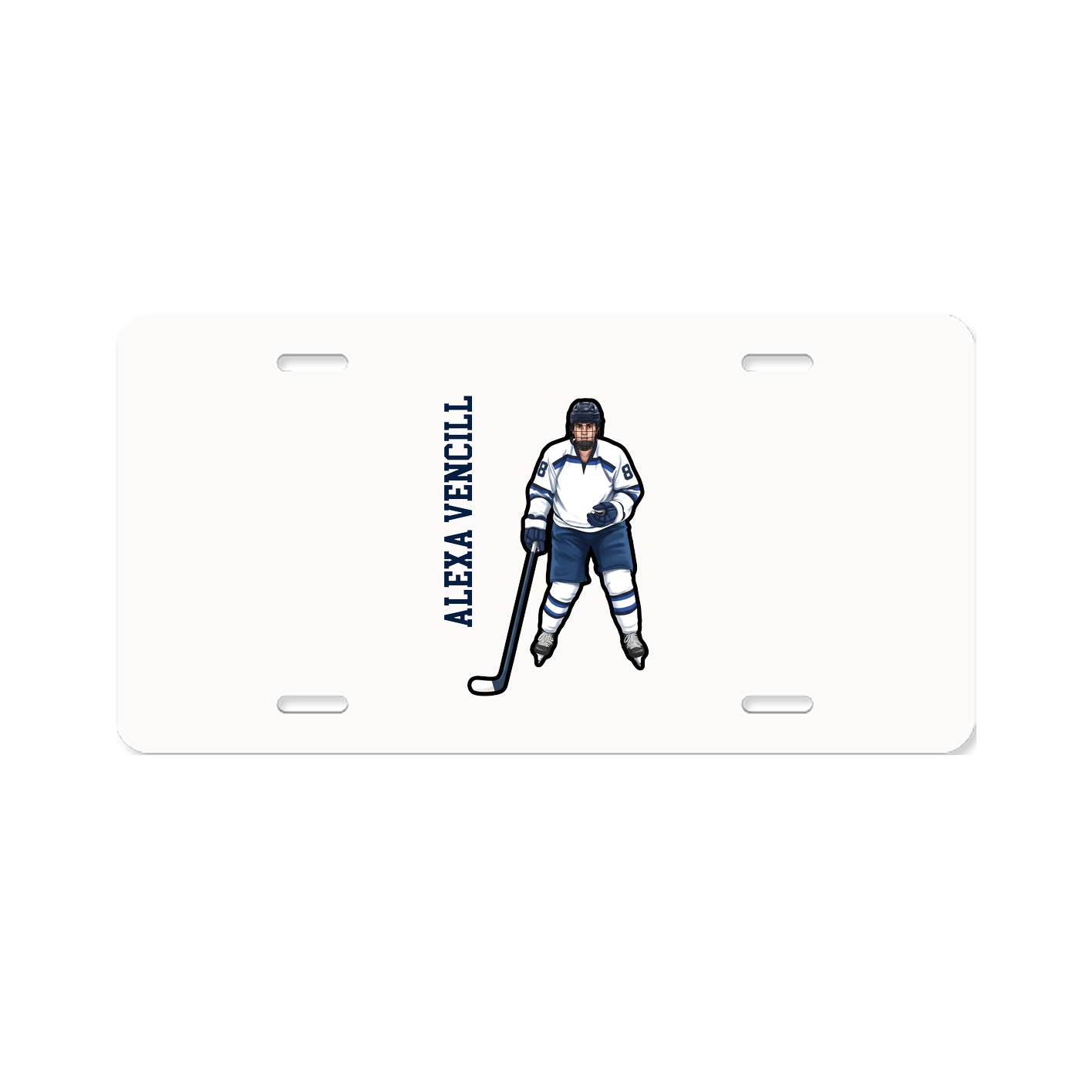 License Plate — Name Vertical in Classic