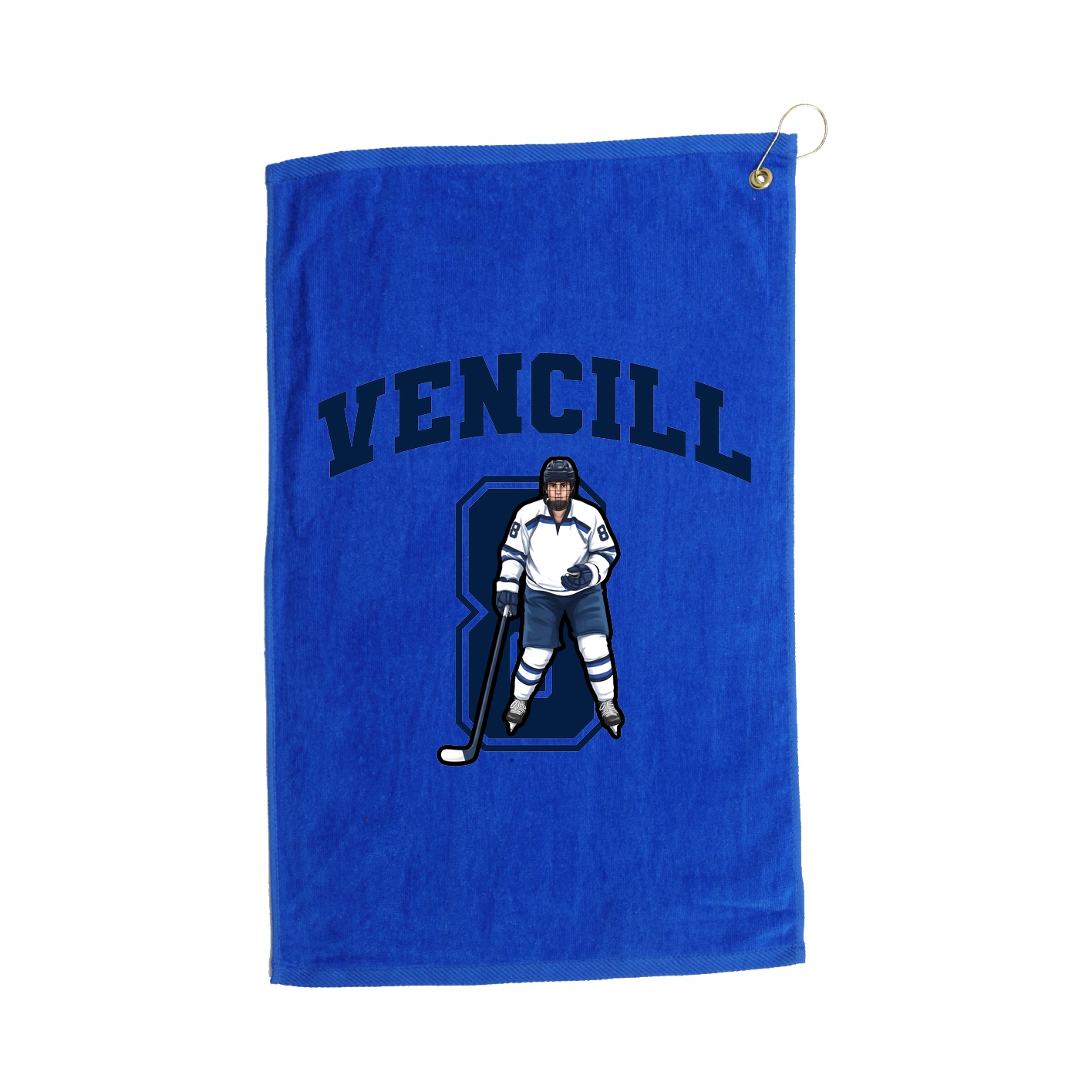 Golf Towel — Number in Royal