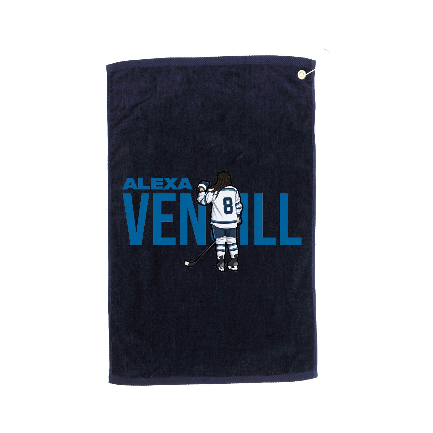 Golf Towel — Player Name in Navy