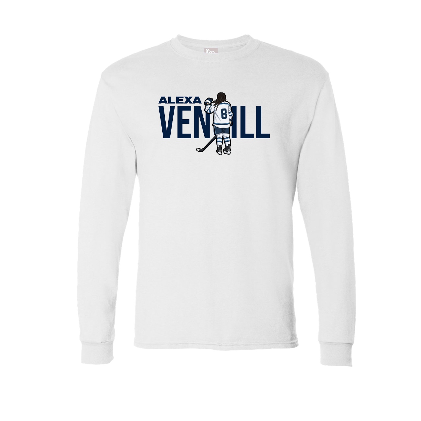 Long Sleeve Tee — Player Name in White
