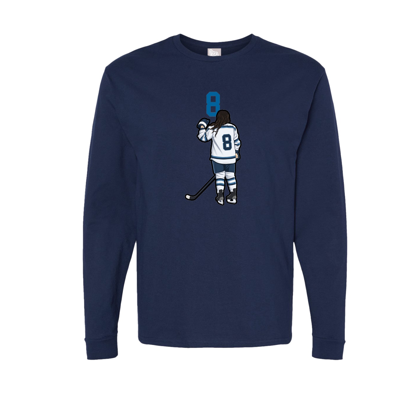 Long Sleeve Tee — Number Top in Navy