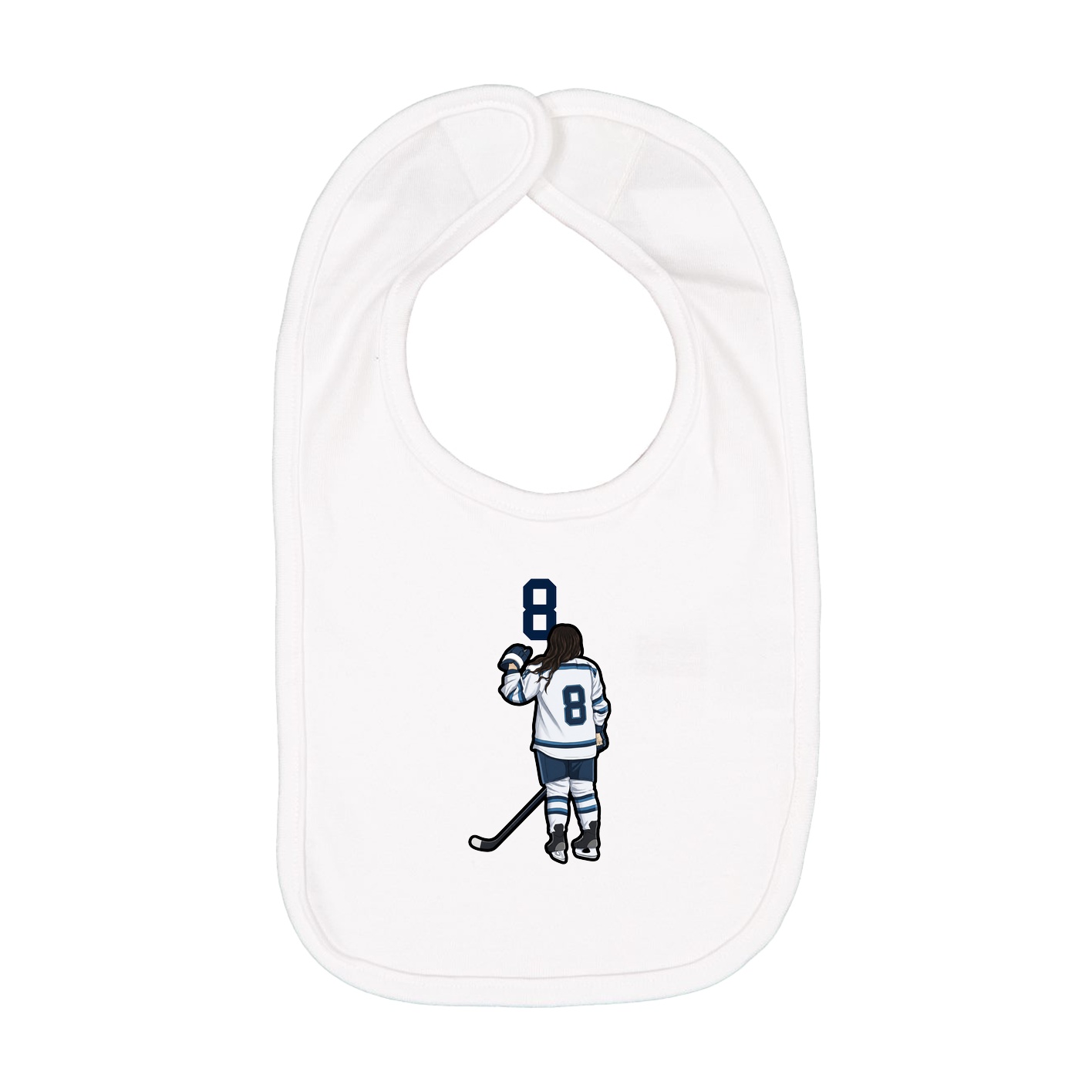 Infant Bib — Number Top in White