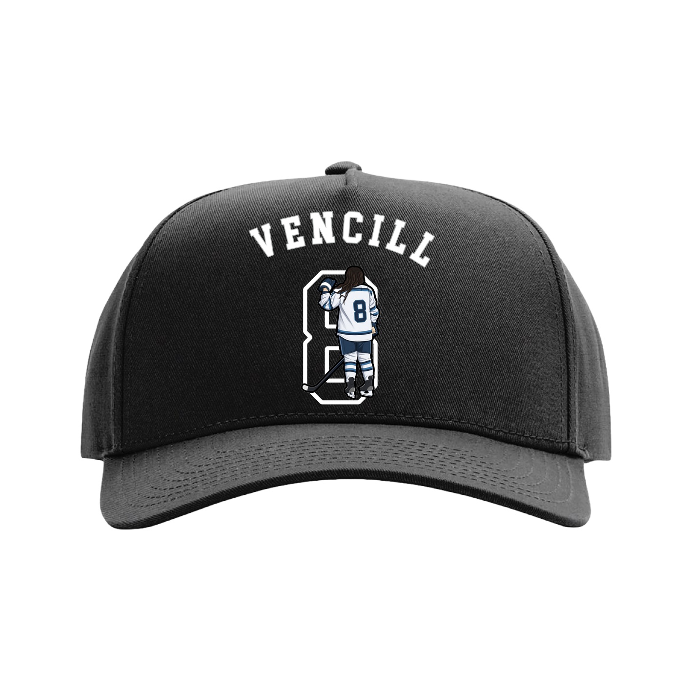 Full Fabric Five-Panel Champ Cap — Shirsey Arch in Black