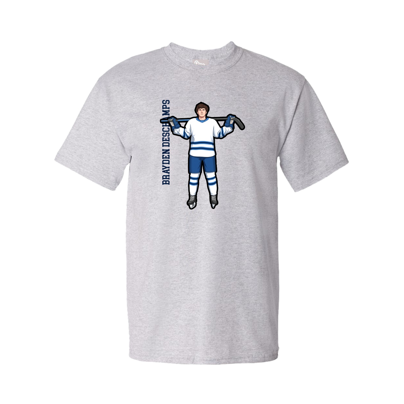 Tee — Name Vertical in Grey