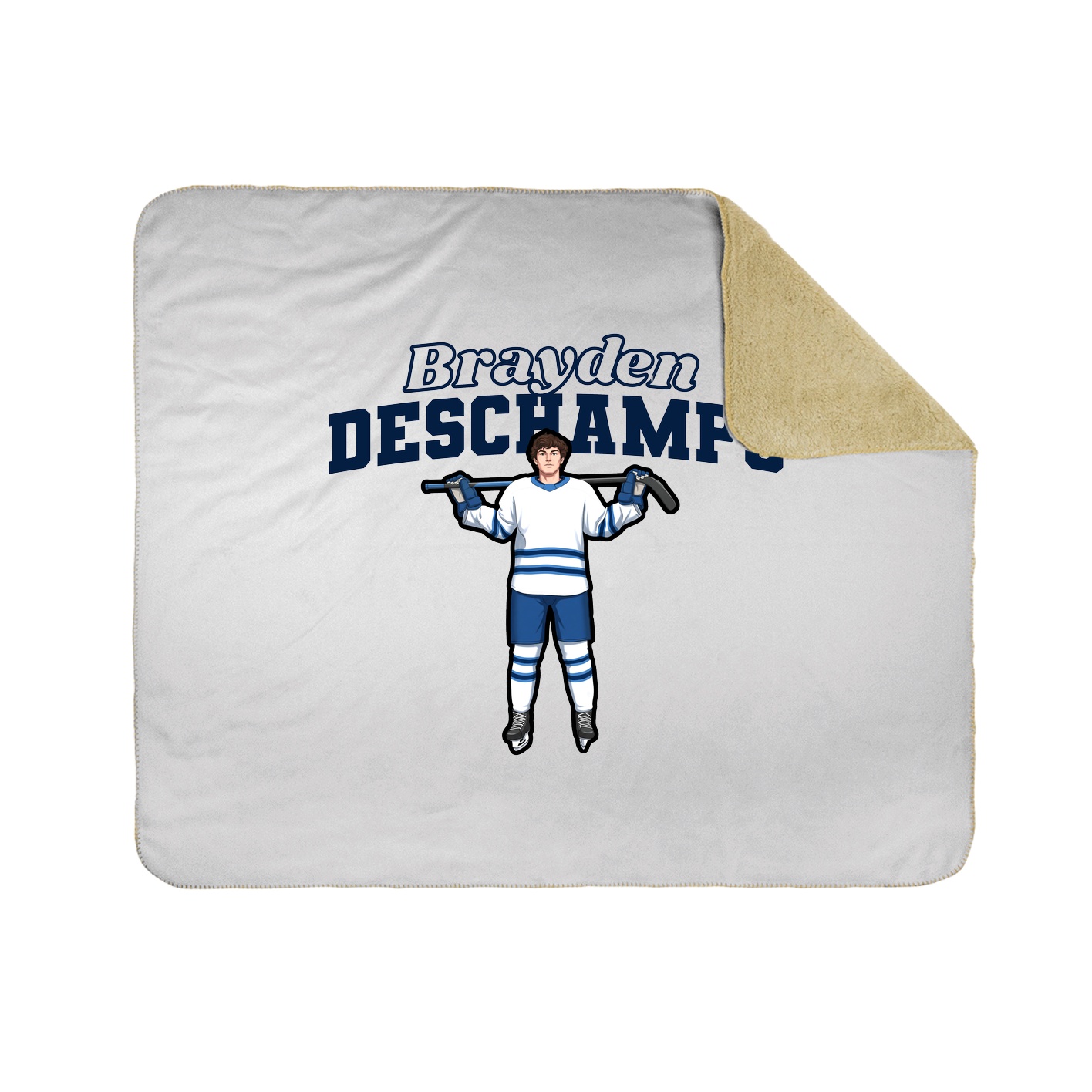 Throw Blanket — Name Arch in White
