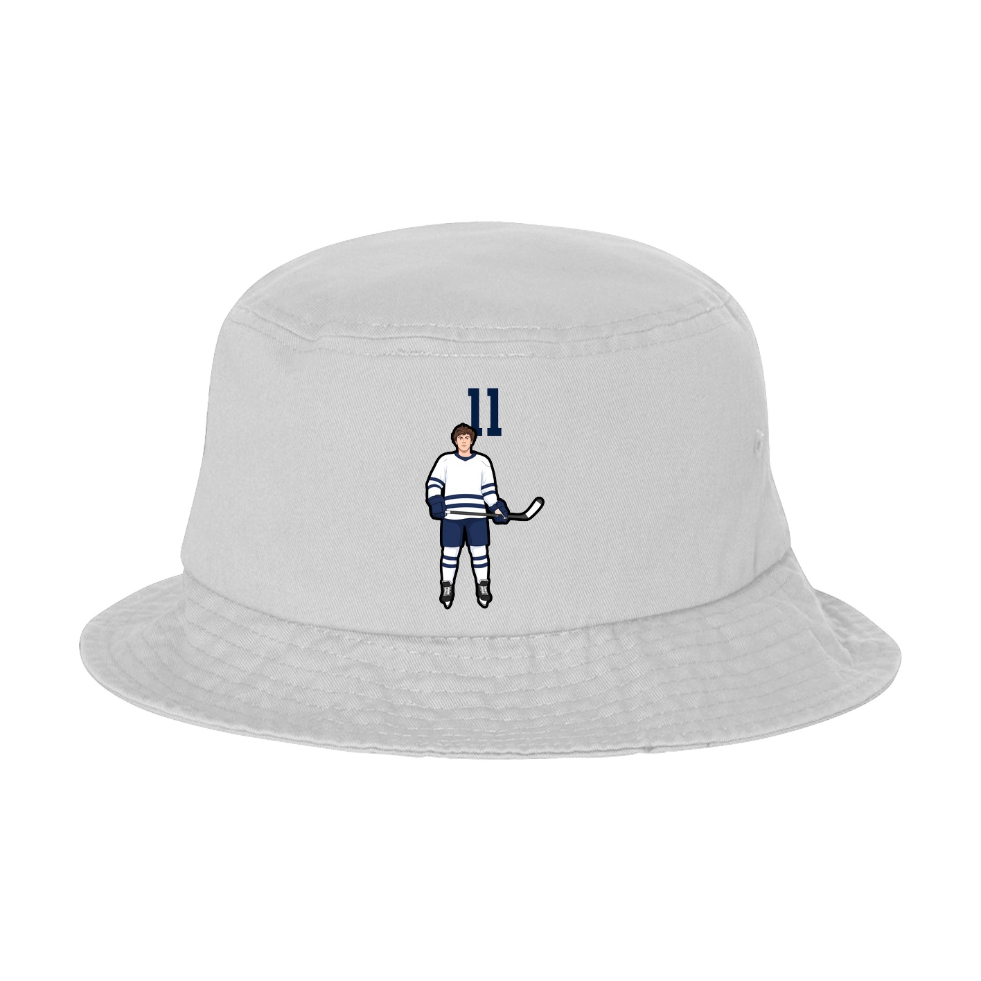 Bucket Cap — Number Top in White