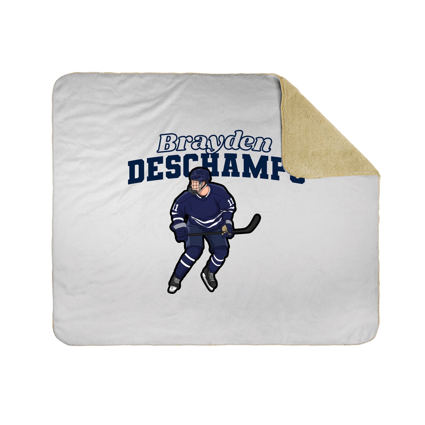 Throw Blanket — Name Arch in White