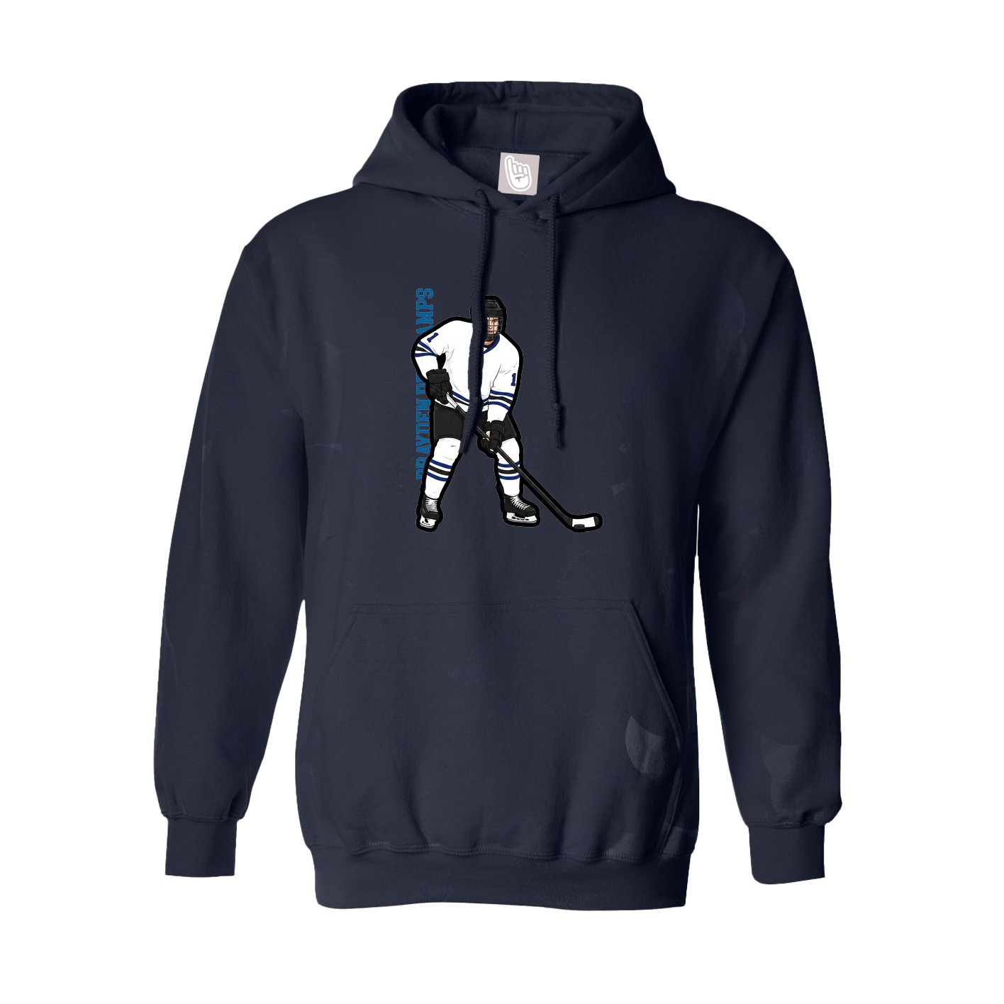 Hoodie — Name Vertical in Navy