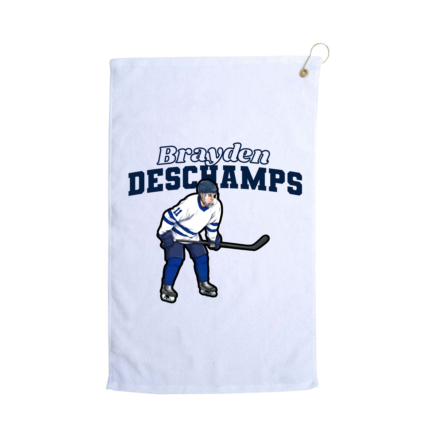 Golf Towel — Name Arch in White