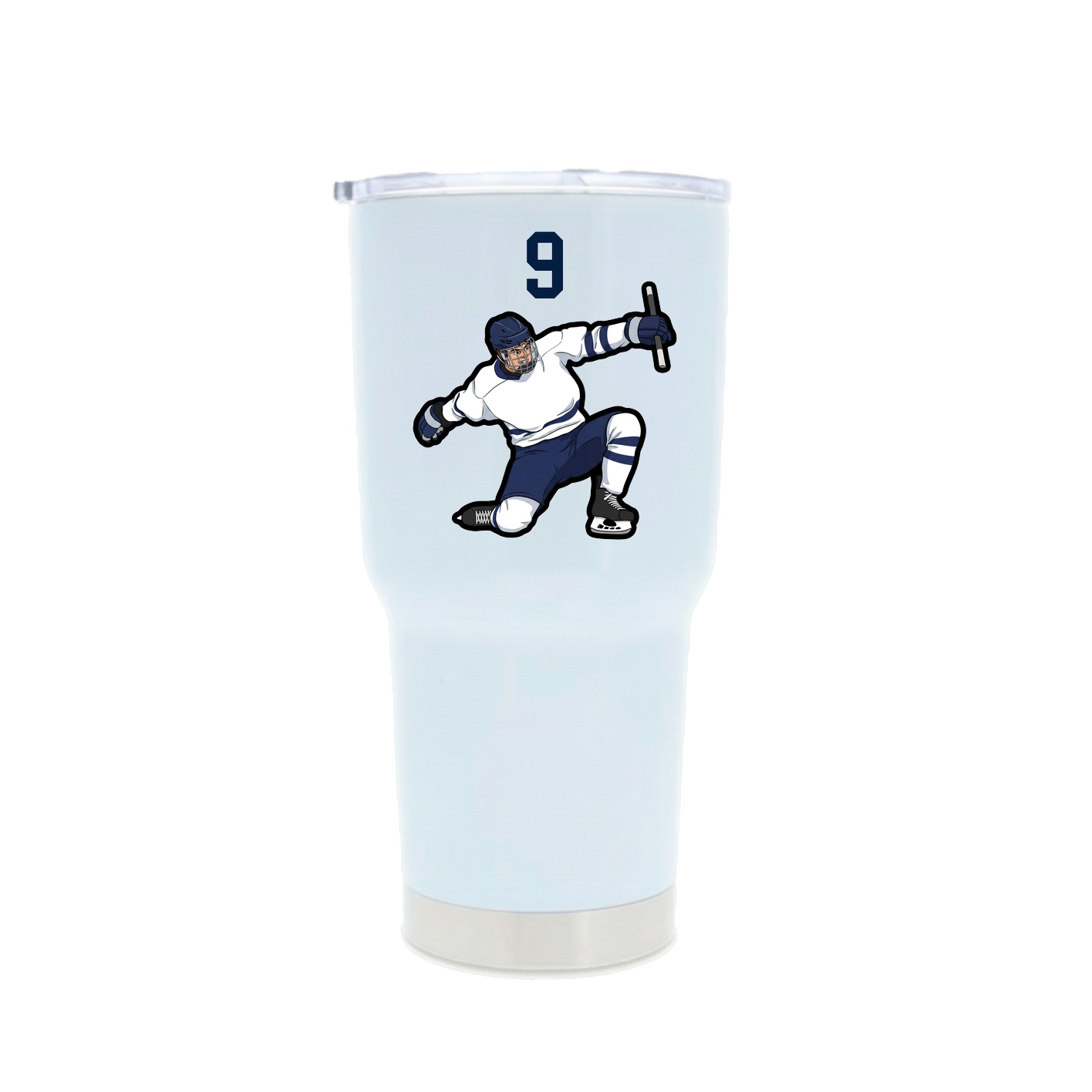 30oz Stainless Steel Tumbler — Number Top in White