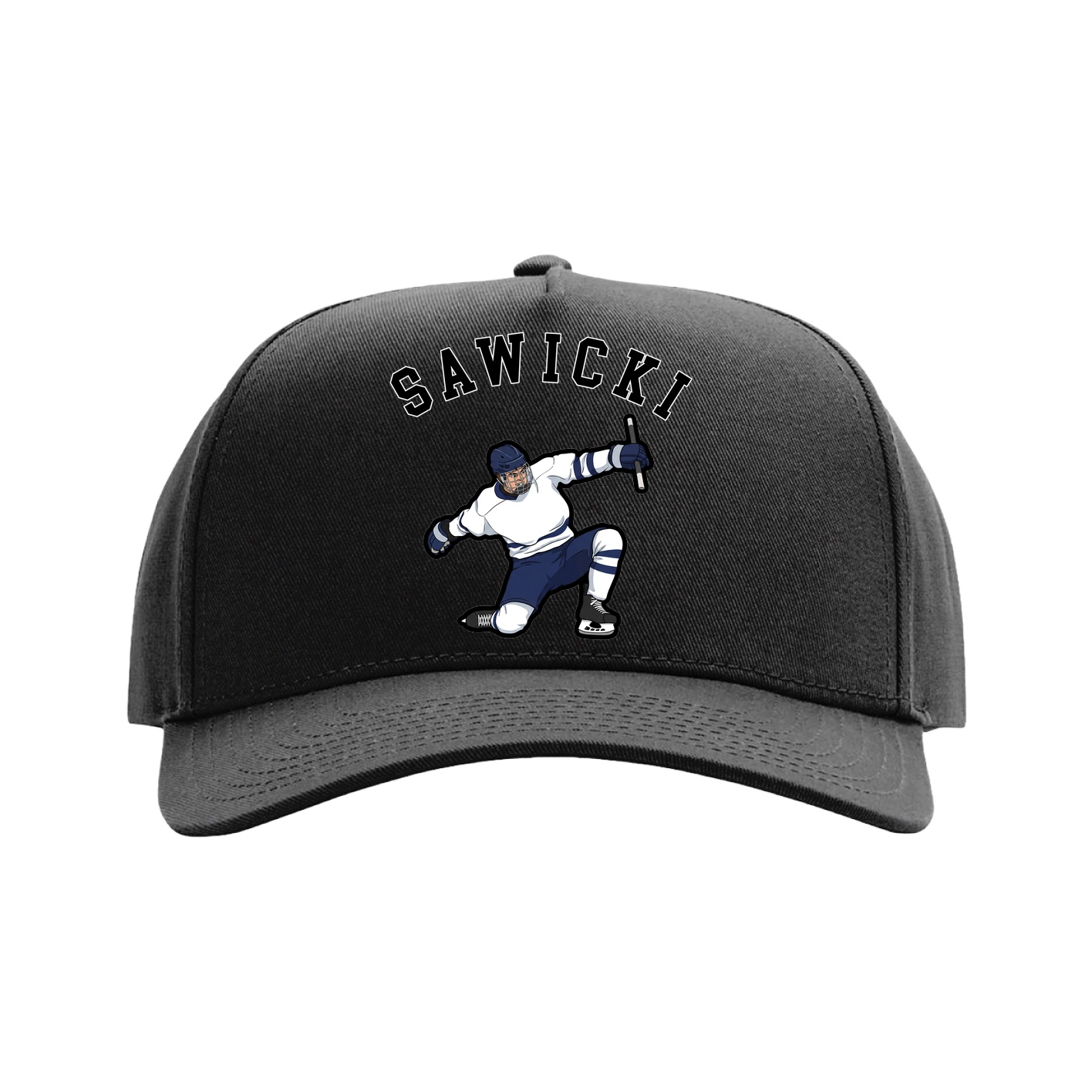 Full Fabric Five-Panel Champ Cap — Shirsey Arch in Black
