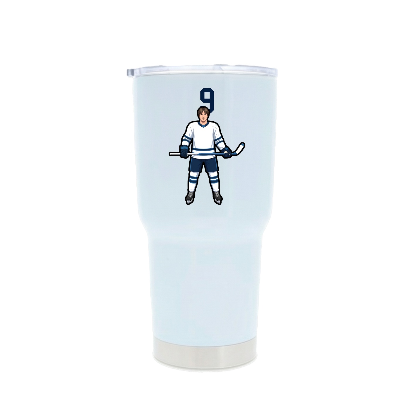 30oz Stainless Steel Tumbler — Number Top in White
