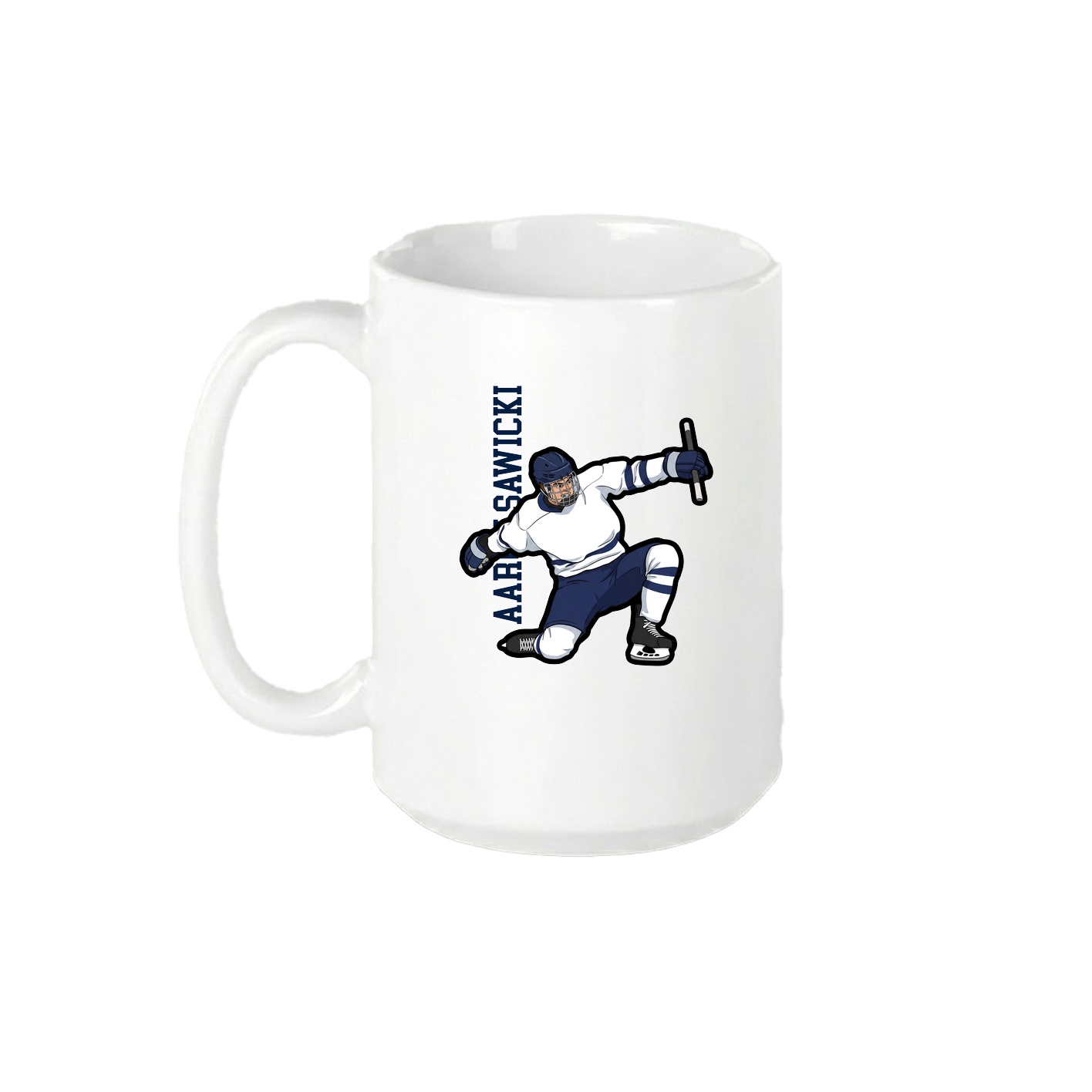 15oz Coffee Mug — Name Vertical in White