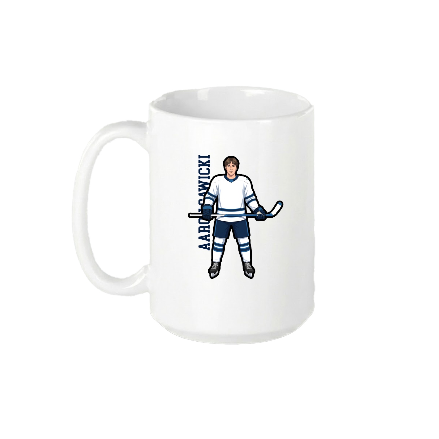 15oz Coffee Mug — Name Vertical in White