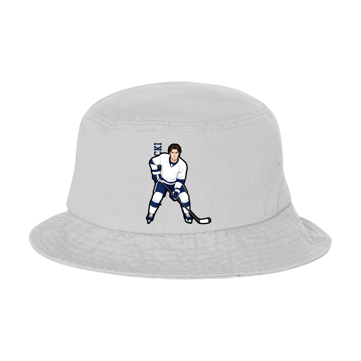 Bucket Cap — Name Vertical in White
