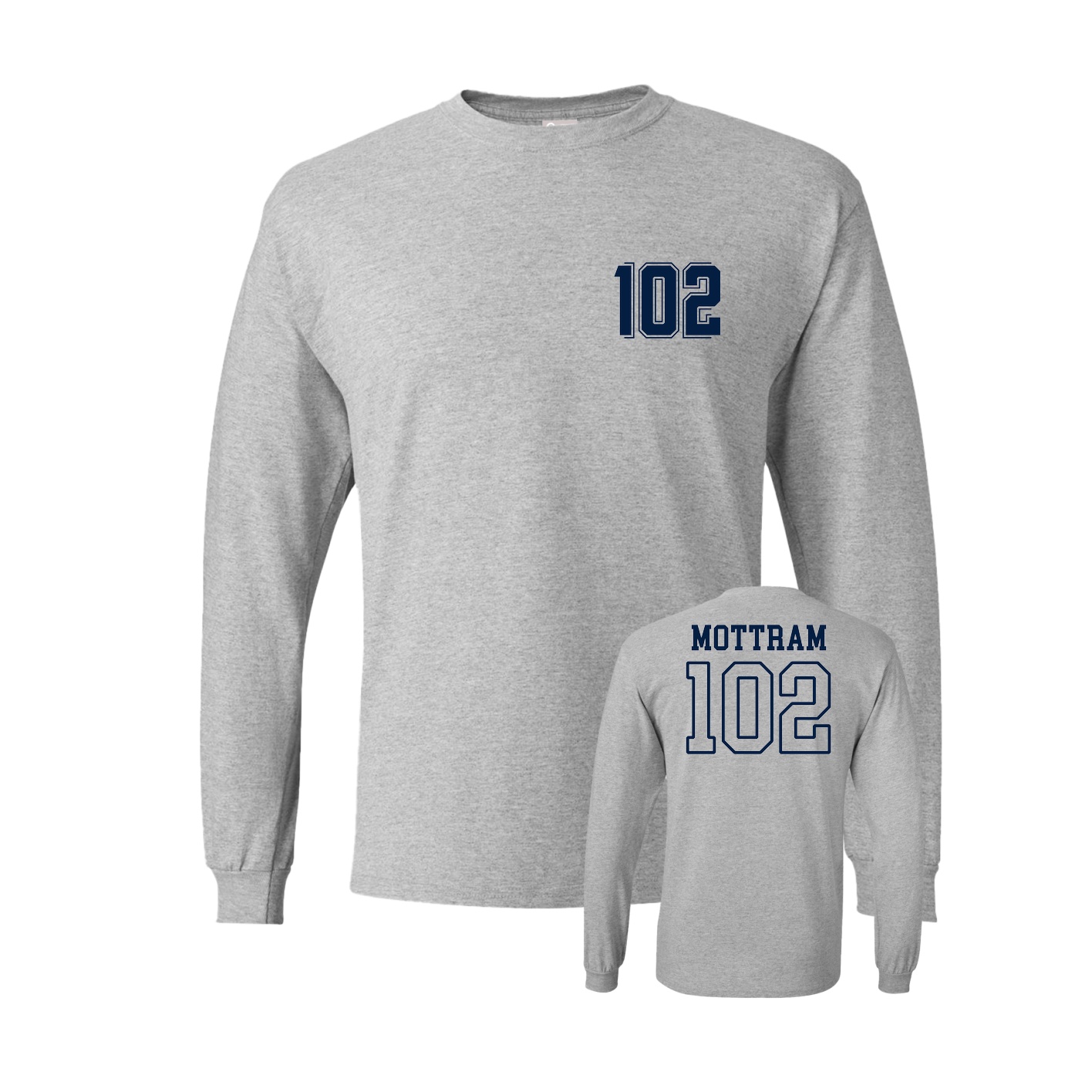 Long Sleeve Tee — Chest Back in Grey