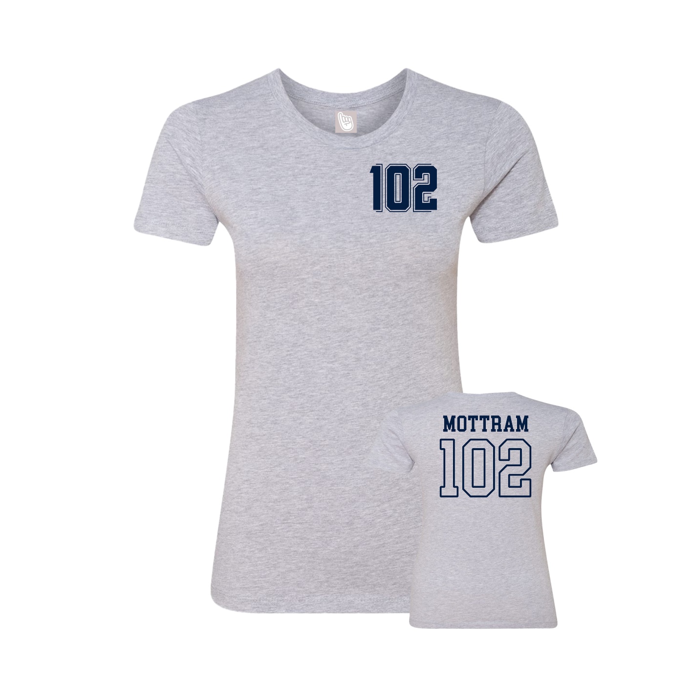 Fitted Women's Tee — Chest Back in Grey
