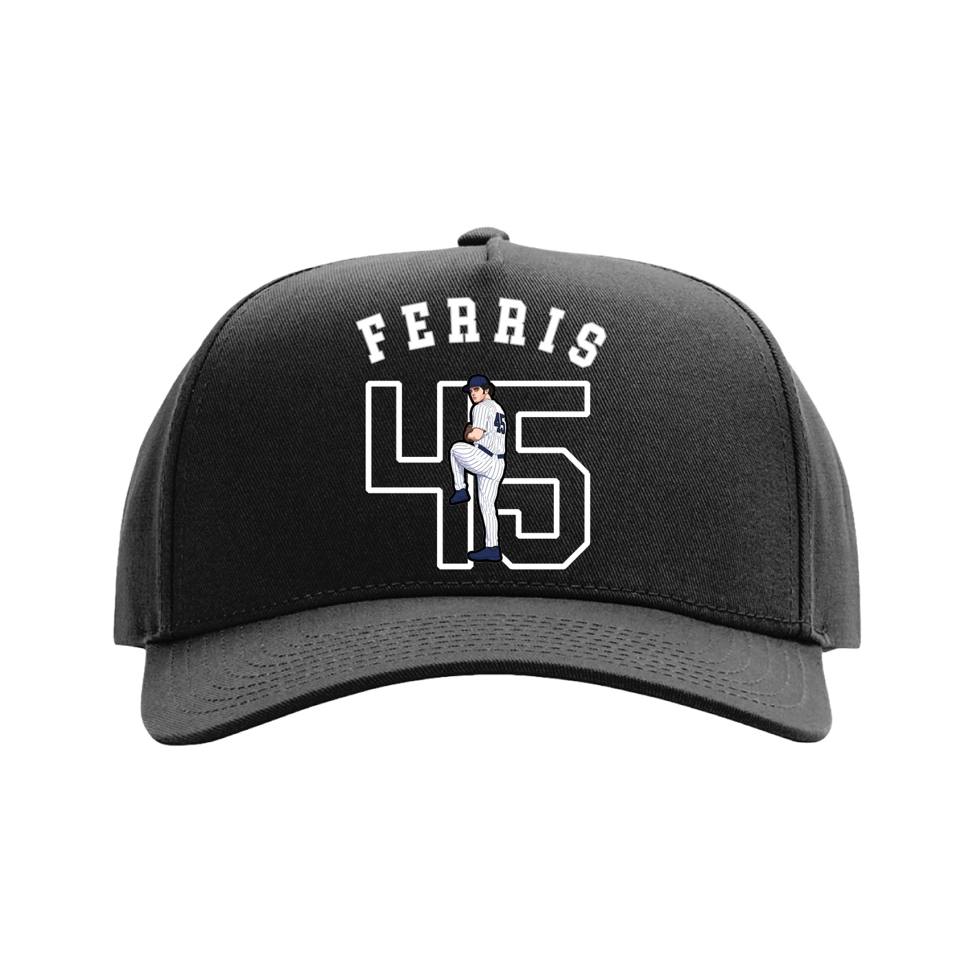 Full Fabric Five-Panel Champ Cap — Shirsey Arch in Black