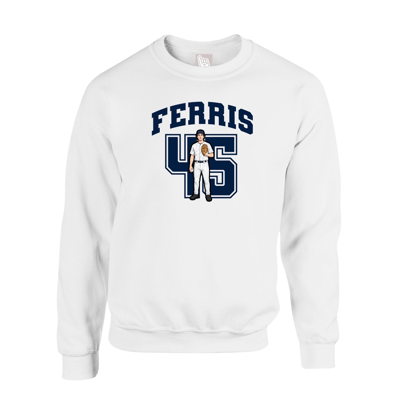 Fleece Crew — Number in White