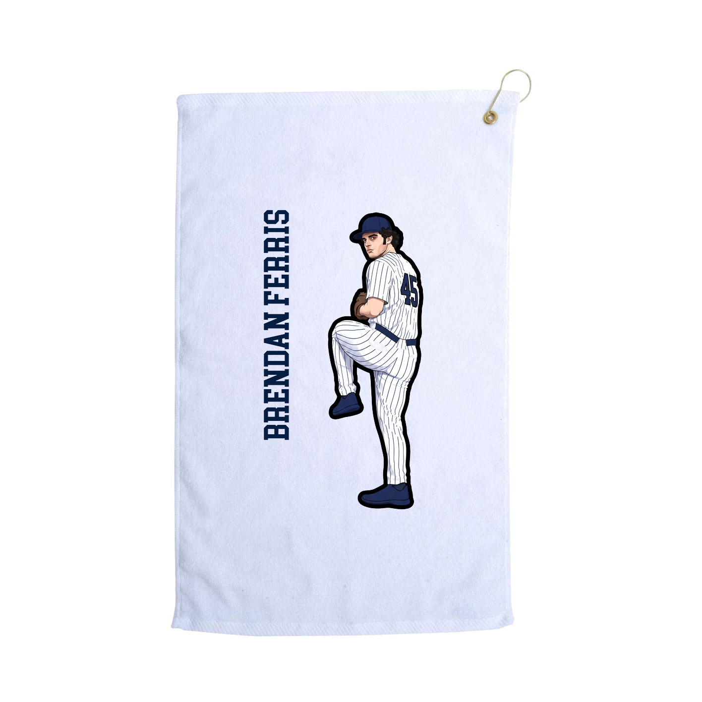 Golf Towel — Name Vertical in White