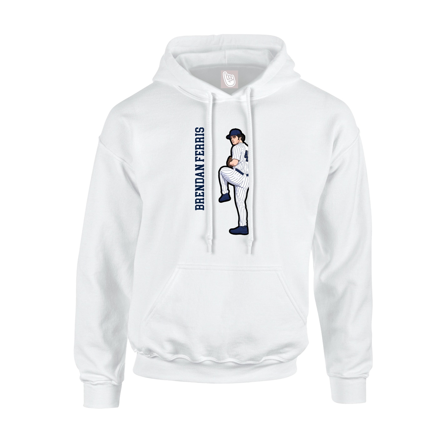 Youth Hoodie — Name Vertical in White