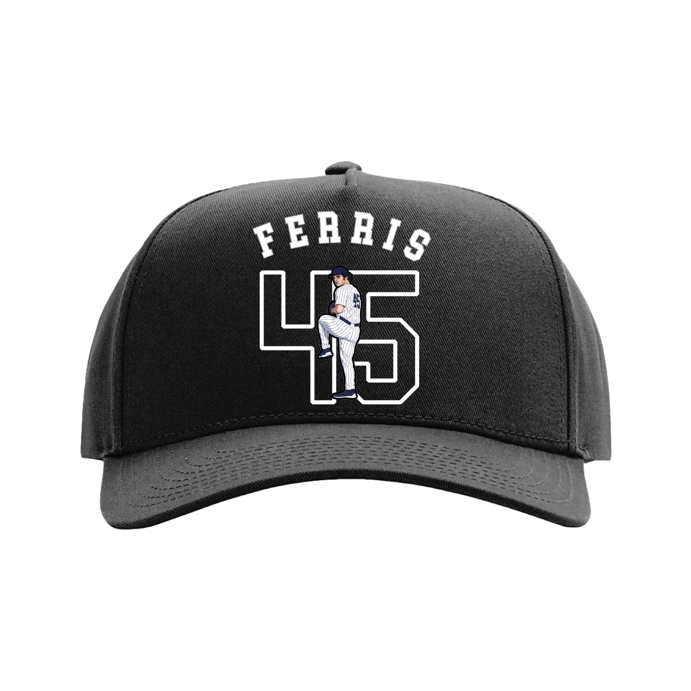 Full Fabric Five-Panel Champ Cap — Shirsey Arch in Black