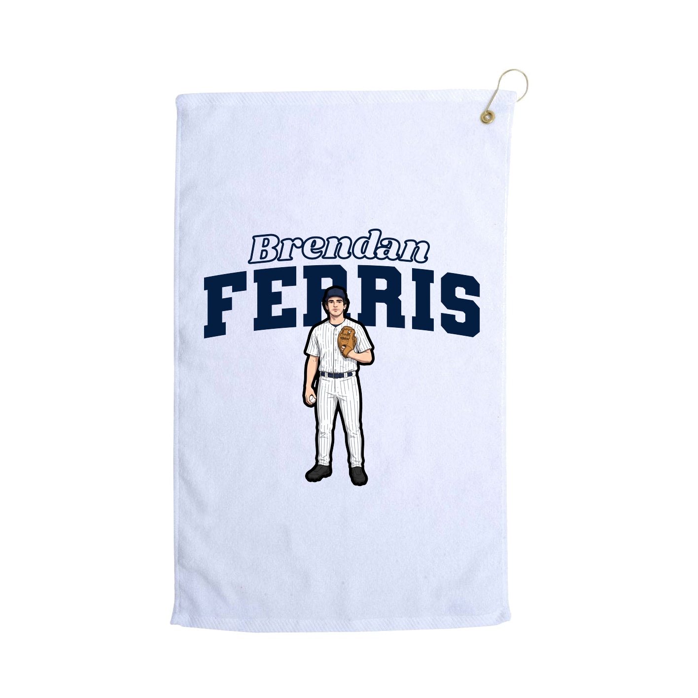 Golf Towel — Name Arch in White